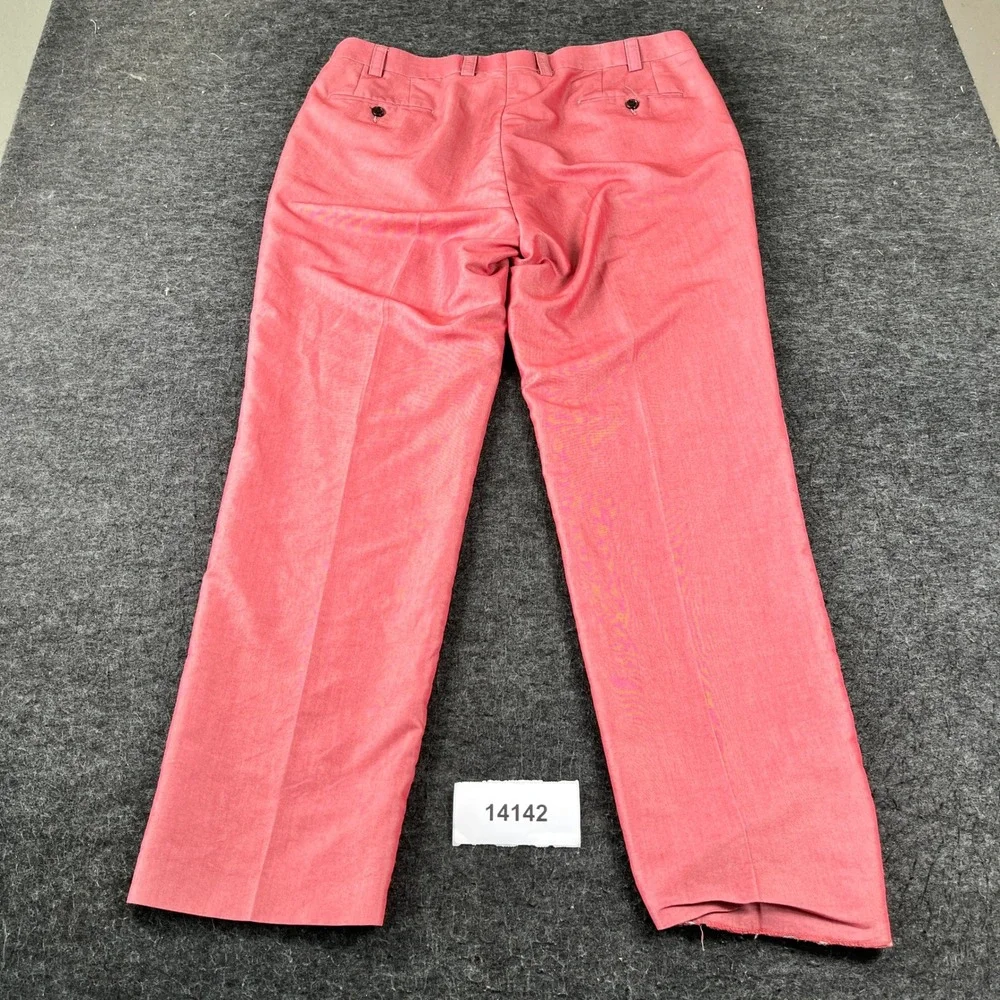 Lauren Ralph Lauren Dress Pants Mens 38x34 Pink Flat Front Business Hem Flaw